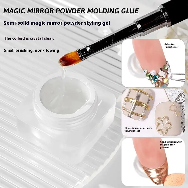 Magic Mirror Nails Modeling Gel Semi-solid UV LED 3D Modeling Carving Glue Durable Manicure Art Nail Salon Decoration Tools