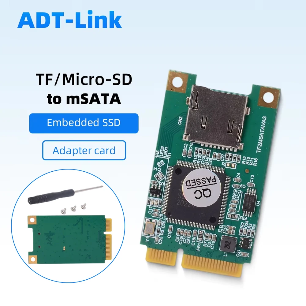 Micro SD TF Card to mSATA SSD Adapter, Embedded Industrial Mobile SSD Converter for Industrial PC, POS, Router, DVR