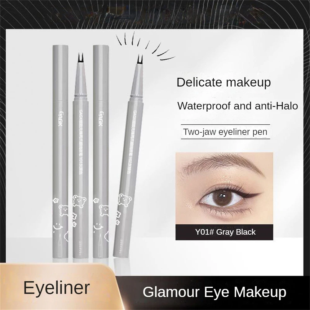 1/3/5 Stuks Eyeliner Gel Pen Tweeledige Haarkleurweergave Waterdichte Zweetbestendige Gladde Water Oogmake-Up Eyeliner Geen Vlek