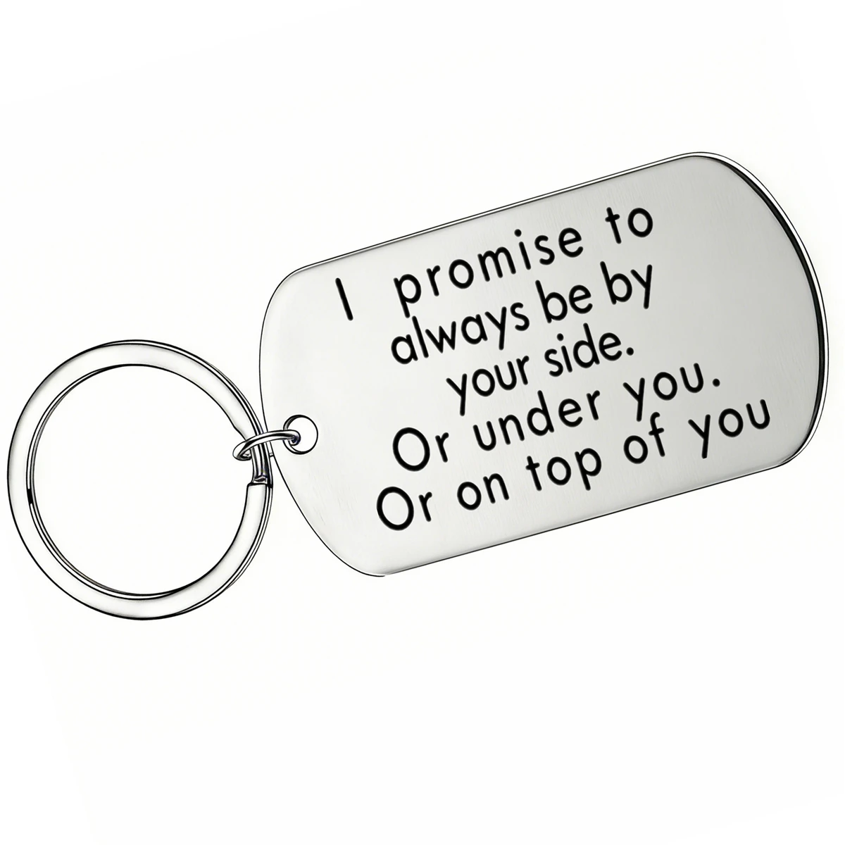1pc Funny Couple Quote Keychain Stainless Steel Laser 
