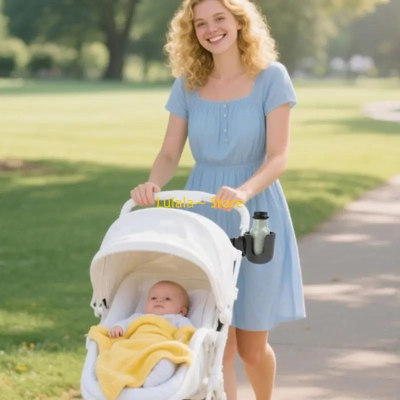 

Y4QA Adjustable Beverage Bracket For Strollers Handlebars Wheelchair Frame Handlebars