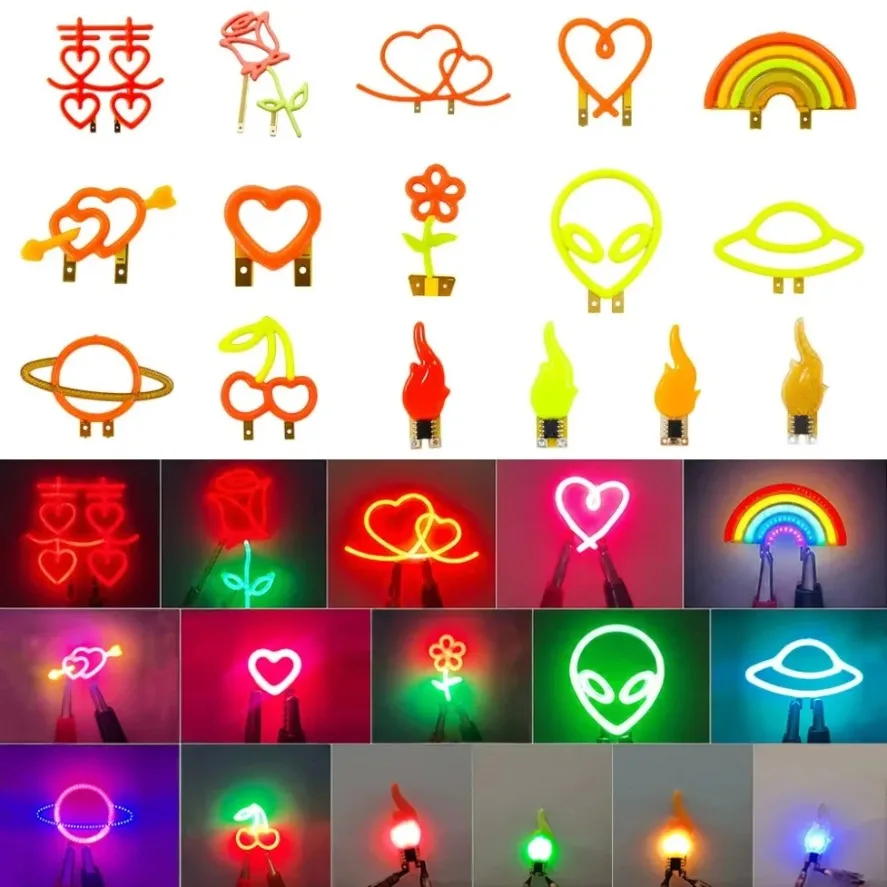 DC3V LED Graphic Filament Edison Light Bulb Creative Decor Light Source for Holiday Party Wedding Window Display Decor Lighting