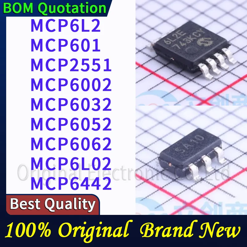 

5 шт./лот MCP6L2 MCP601 MCP2551 MCP6002 MCP6032 MCP6052 MCP6062 MCP6L02 MCP6442 В наличии Оригинальные высококачественные товары