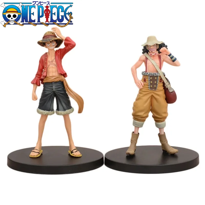 2Pcs/lot 16CM One Piece Anime Usopp Monkey D Luffy Action Figure Model Dolls Collection Children's Gift Desktop Decoration