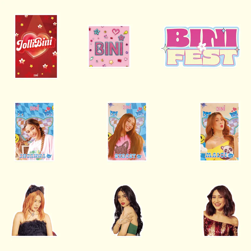 BINI Idol New Album CHERRY ON TOP Waterproof Sticker Decoration Notebook Photo Sticker Aiah Colet Mikha Sheena Gwen Fans Gifts