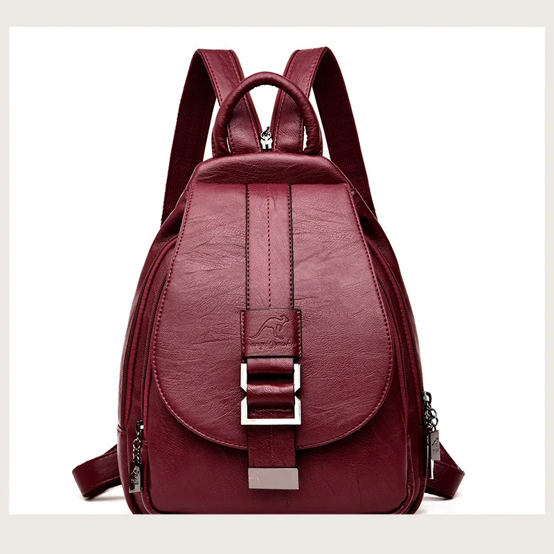 

Модный женский рюкзак из мягкой кожи, высококачественный прочный женский дорожный рюкзак на молнии, дизайн с плечевым ремнем, женский рюкзак