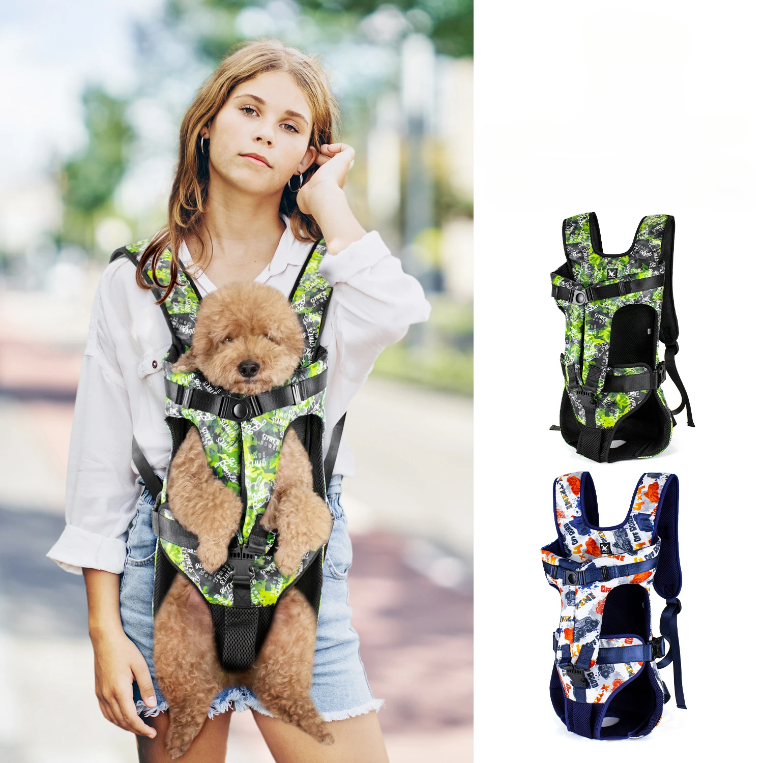 Dog Carrier Backpack High Quality Waterproof Dog Carrying Adjustable Travel Bag for Front Chest Dog Strap Backpack for Dog Cats