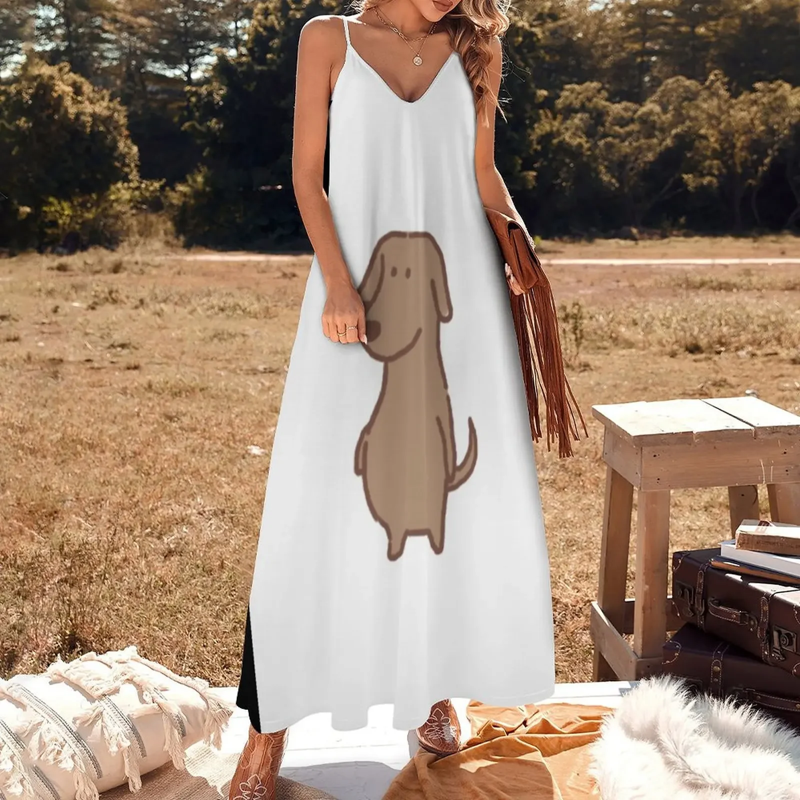 Animal Restaurant - Chocolate Lab Sleeveless Dress Women long dress prom clothes Party dresses for women