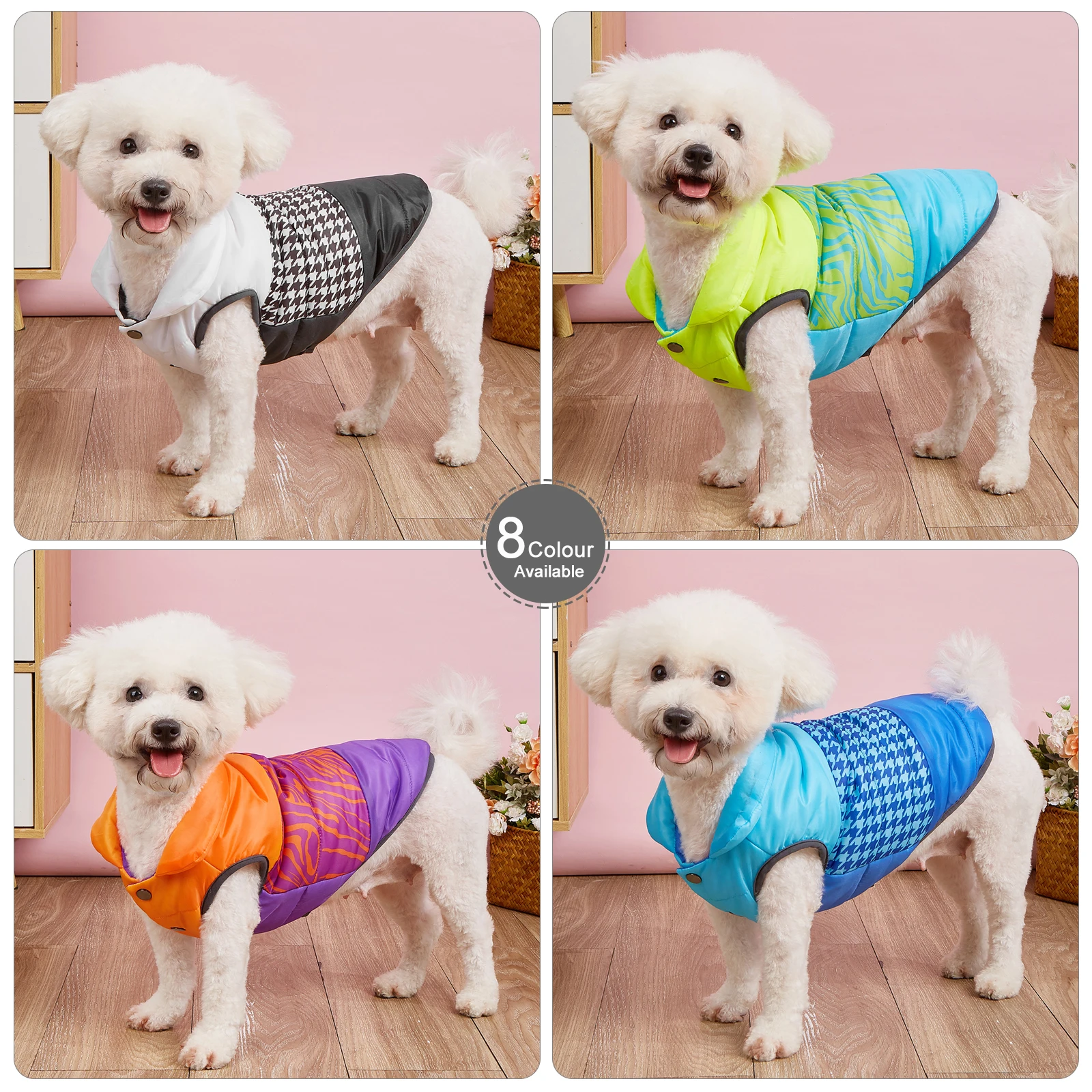 Winter Dog Clothes Windproof Warm Small Medium Dogs Jacket Double Layer Wool Thickened Dog Vest Coat Cold Weather Pet Clothing