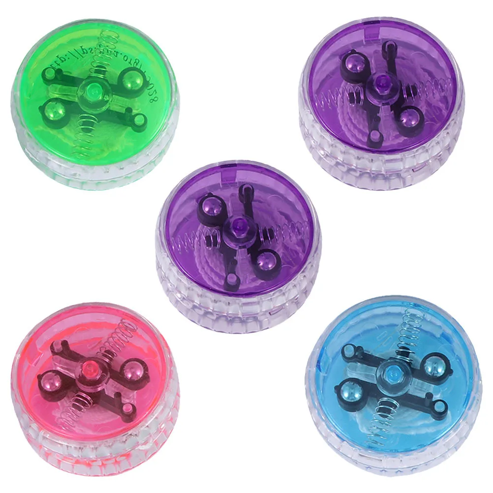 

5Pcs Children Yo-Yo Glowing Pull String Luminous Plastic Ball Durable Fun Gift Random Color Children's Toys