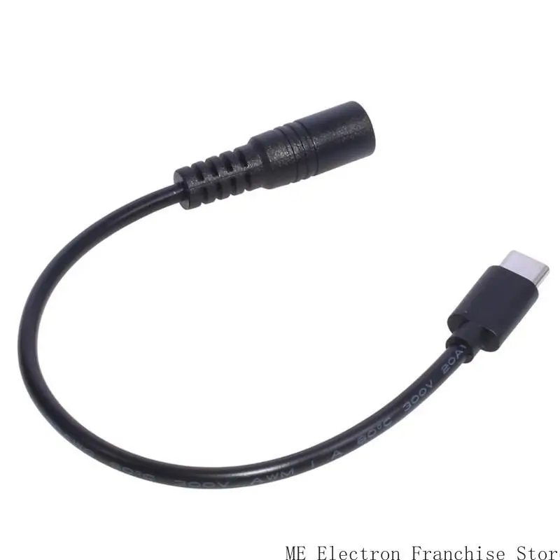 T5EA 5.5x2.1 أنثى إلى Type-C الذكور كابل 5521 Power Power Power Conector 5.5x2.1 محول USB Type C