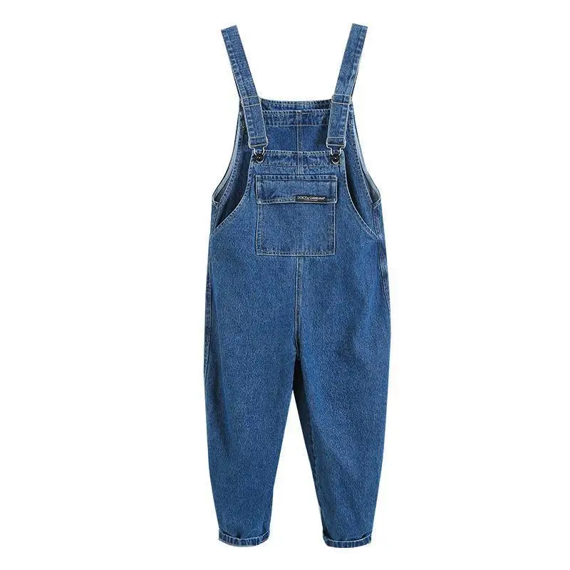 2024 new Spring Autumn Girls Kids Denim overalls Pants  Baby Children Jeans Long Pant Trousers Children Clothes 2-12T