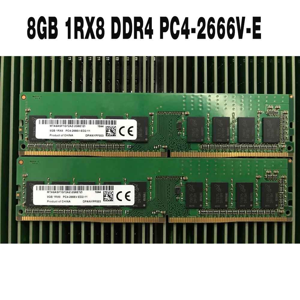 1PCS  For MT MTA9ASF1G72AZ-2G6 Server Memory Fast Ship High Quality RAM 8GB 8G 1RX8 DDR4 2666 PC4-2666V-E