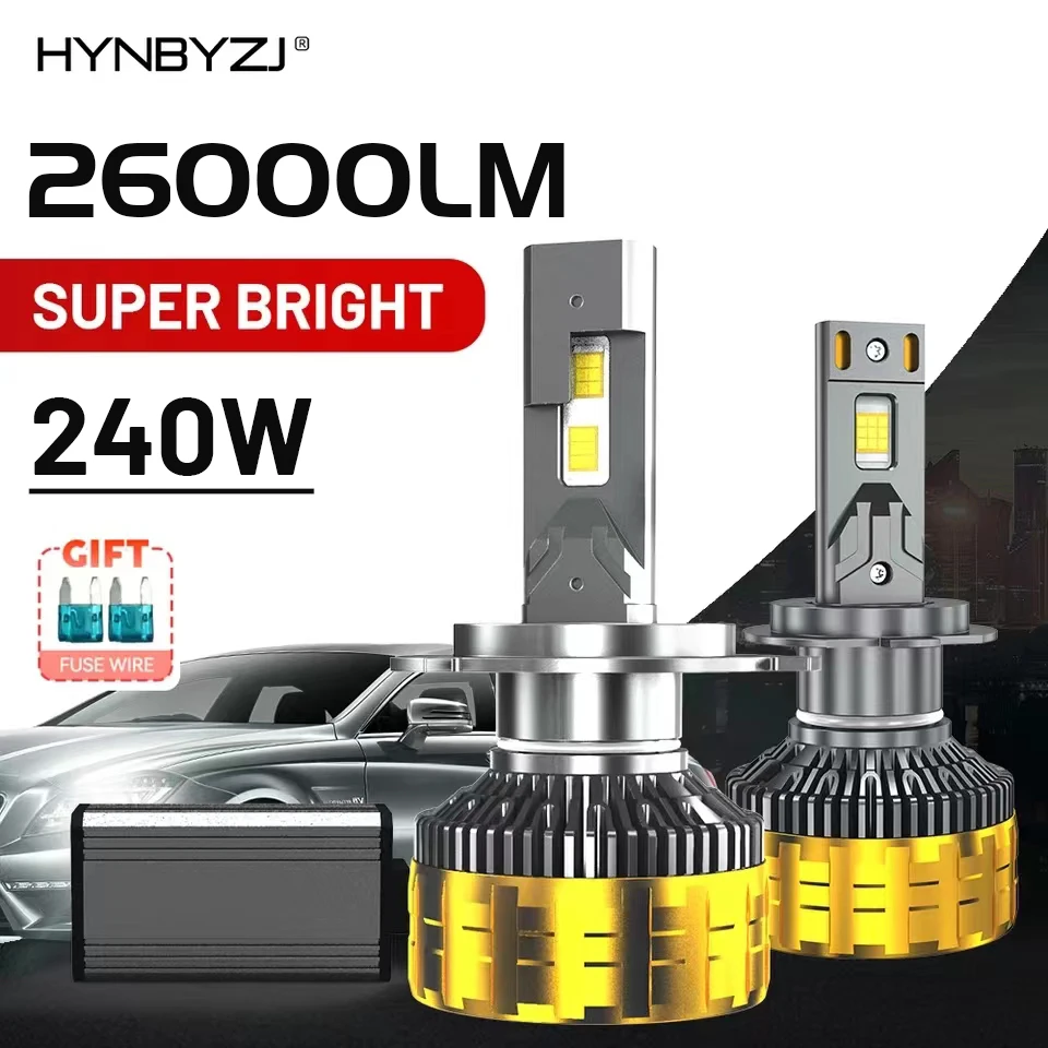 

HYNBYZJ 240W H7 H4 Led Lamp 26000LM Led Lights For Car H1 H3 H8 H9 H11 HB3 9005 HB4 9006 9007 9012 Hir2 Led Headlight Bulb