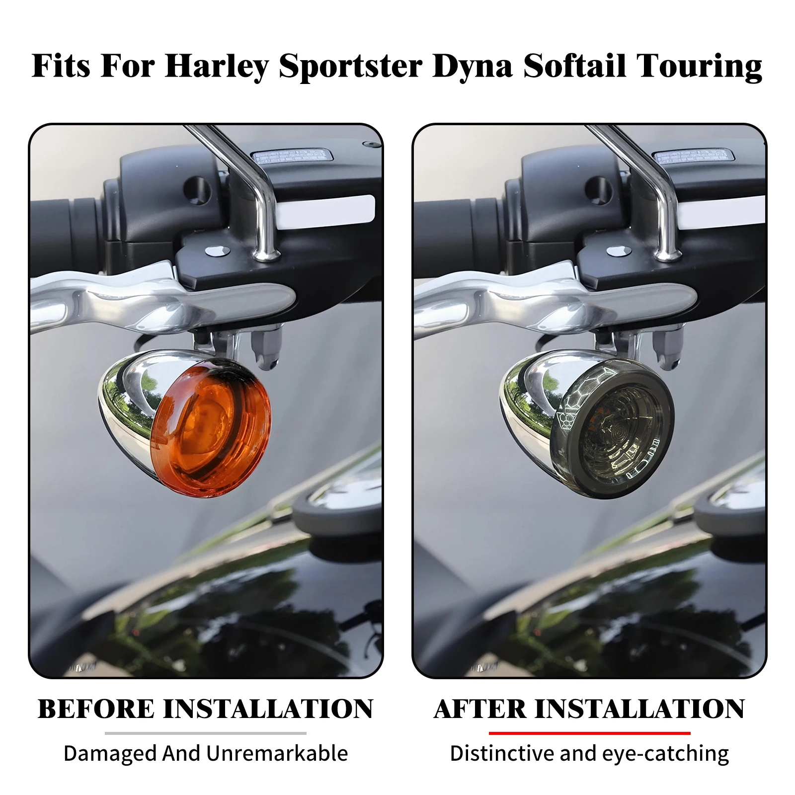 Motorcycle Rear LED Light Turn Signals 1156 Bullet Indicator Insert Amber Lamp For Harley Touring Sportster XL Softail Dyna CVO