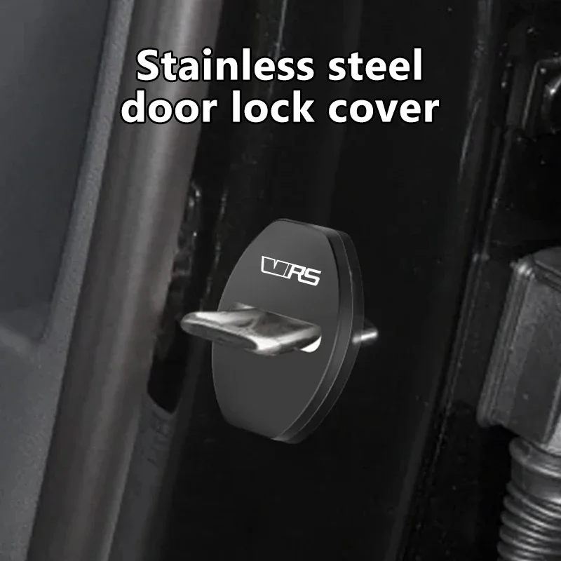 For Skoda Car Styling Door Lock Buckle Protective Cover Interior Accessories VRS Octavia 1 2 3 Rapid Kodiaq Karoq Fabia Kamiq