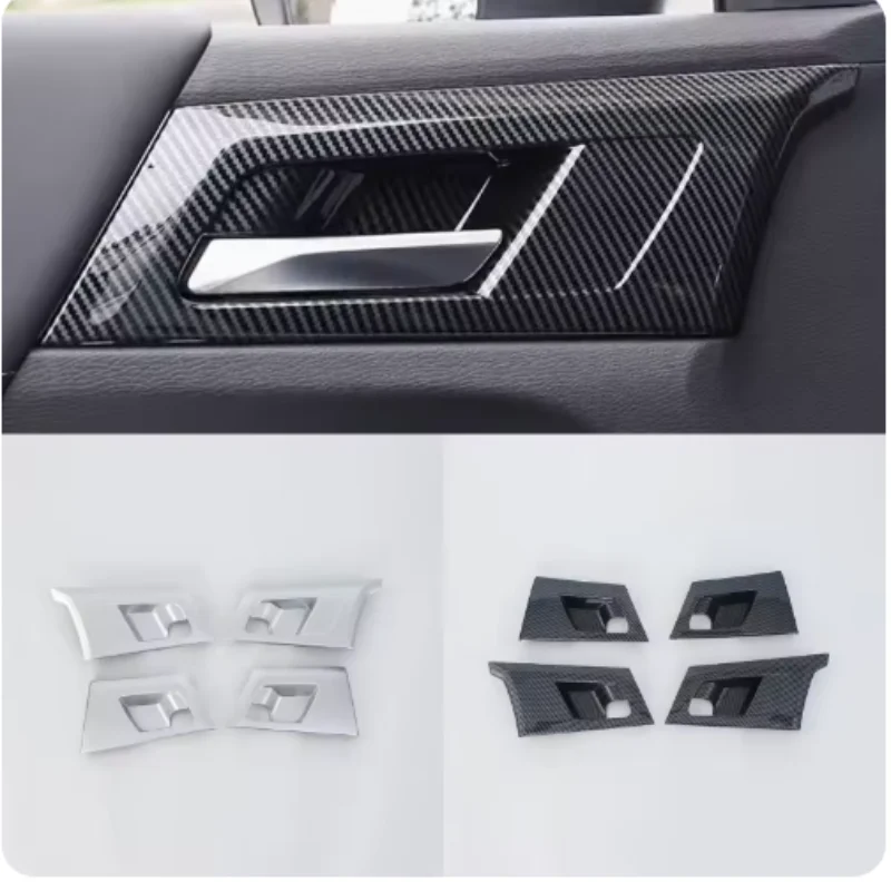 

For Mitsubishi Outlander 2023 2024 Carbon Fiber Car Inside Inner Door Handle Bowl Cover Trim Interior Accessories