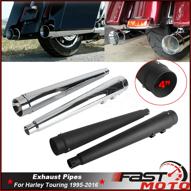 

Motorcycle 4" Slip On Dual Exhaust Muffler Pipe For Harley Touring Road King FLHR FLHRS FLHRC FLHRSE 1/3/4/5 Street Glide FLHX