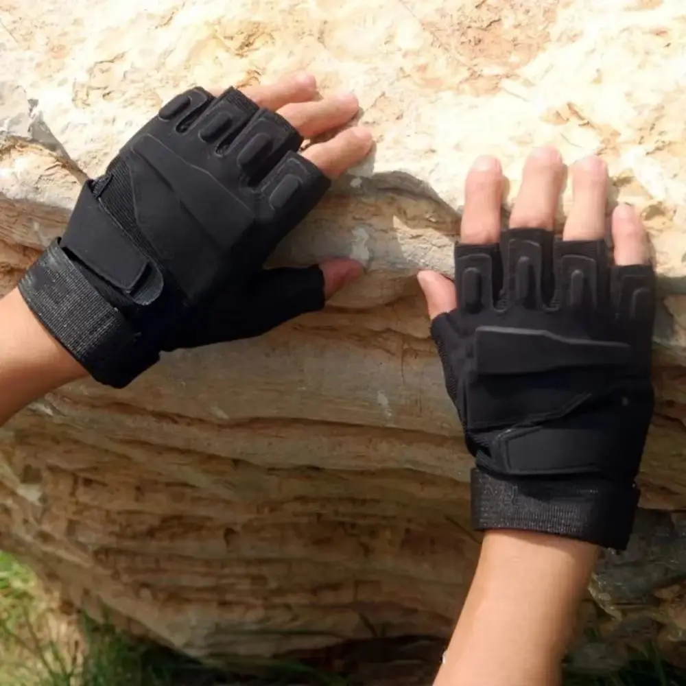 Retro Wear-Resistant Motorcycle Gloves Anti-Slip Goatskin Leather Racing Gloves Vintage Fingerless Half Finger Gloves Women Men