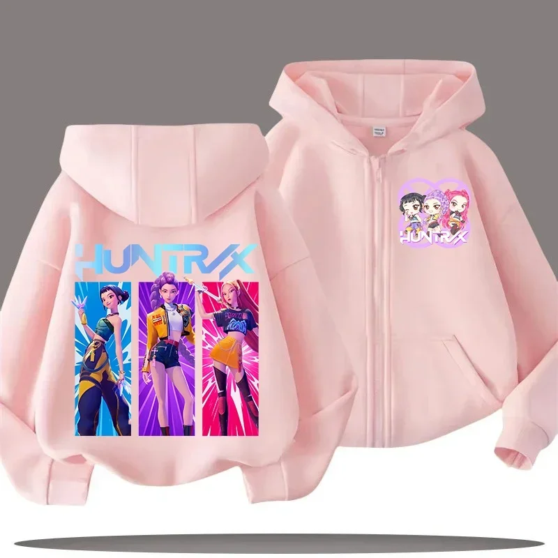 

2025 Hot Funny Zip Up Sweatshirts Kpop Demon Hunters Hoodie Children Clothes Kid Girl Boy Sweatshirt Zipper Hoody Casual Top