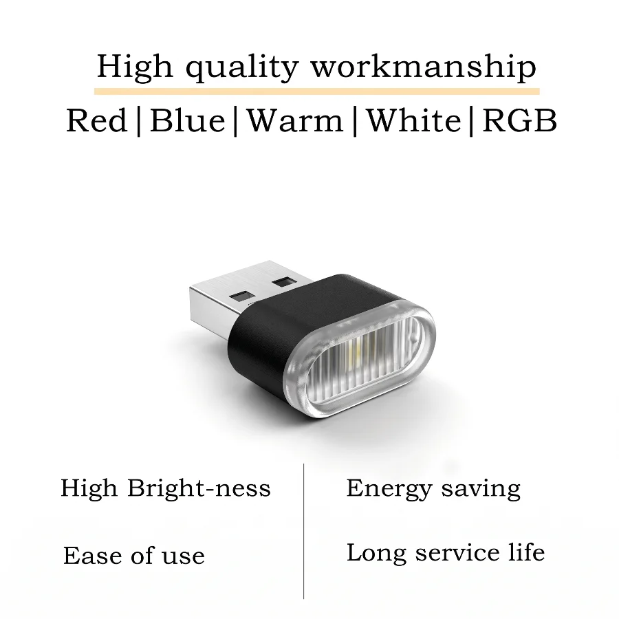 5PCS/Set USB LED Night Light Mini Plug-in USB Lamp Multi Color Optional Portable Light for Car Bedroom Computer Decor Lighting
