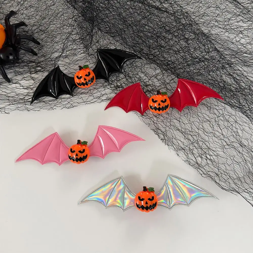

Durable Festive Hairpin Dark Style Halloween Hairpin Set with Bat Wings Pumpkin Eyeball Design Street Party Accessory for A