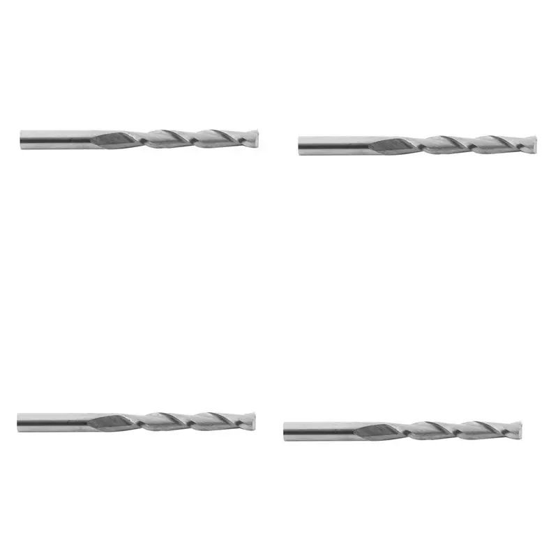 

A84X-40Pcs 1/8 Inch 3.175Mm Carbide CNC Double Two Flute Spiral Bits End Mill Router 22Mm
