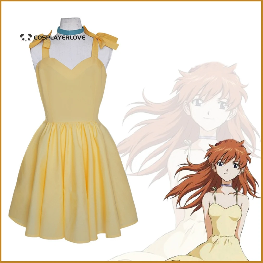 

IN STOCK Asuka Langley Soryu yellow halloweeen Cosplay Costume Halloween Outfit