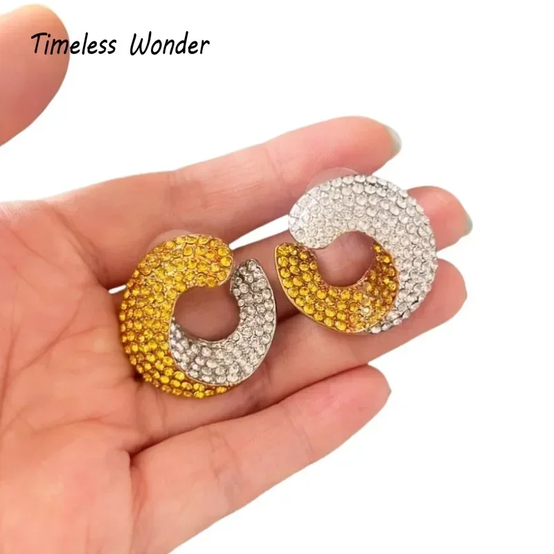 Timeless Wonder Fancy Zircon Geo Stud Earrings for Women Designer Jewelry Runway Goth Punk Classy Style Rare Gift Sweet 5152