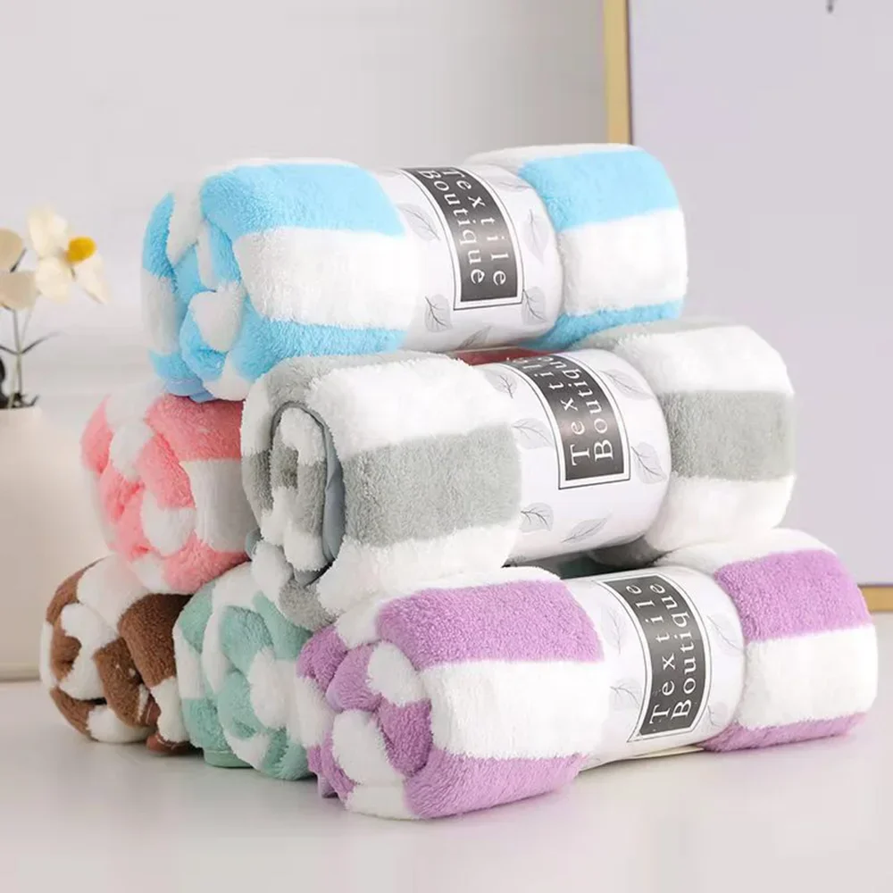 1PC Stripes Absorbent Quick Drying Bath Towel Sets Soft Adults Face Hand Towels Bathroom Microfiber Swim Bath Towels Beach Towel