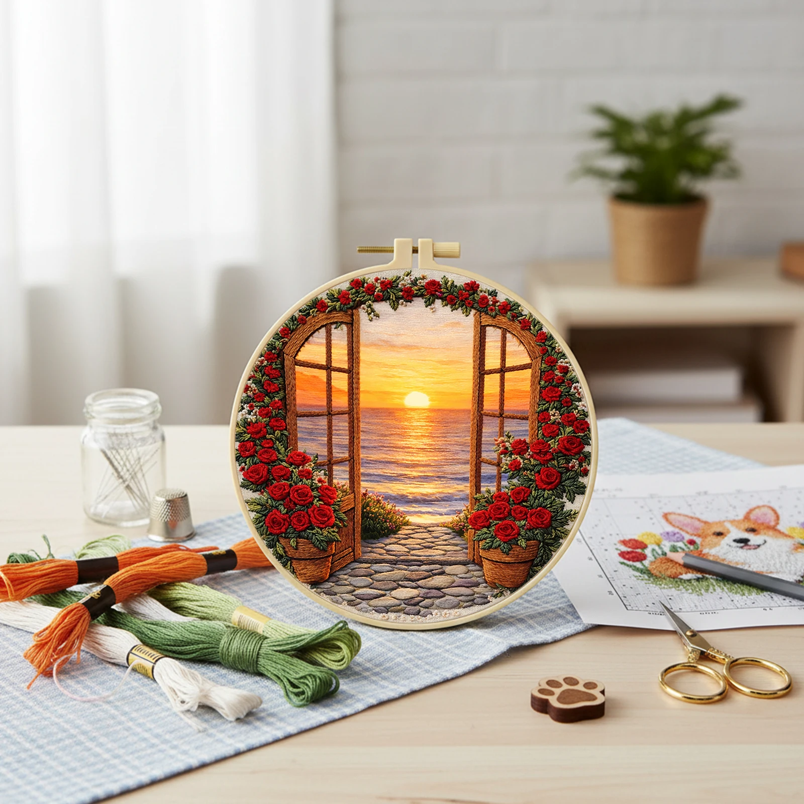 ชุดปักผ้าฝ้าย DIY ขนาด 29x29 ซ - Embroidery Hoop Kit บทวิจารณ์และราคา