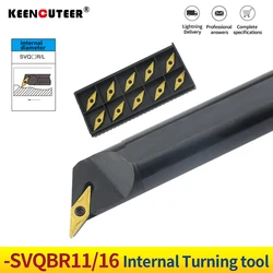 SVQBR S20R-SVQBR11 S25S-SVQBR16 lathe cutter Internal Turning Tool Holder Boring Bar SVQBR carbide insert VBMT11/16 cnc