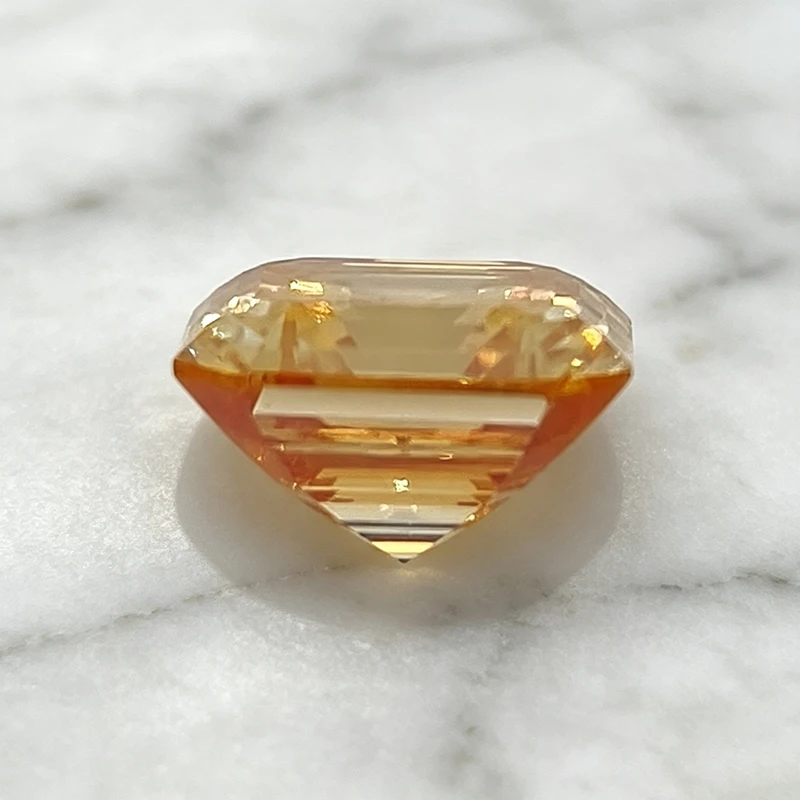Moissanit-Stein in Champagner-Asscher-Form, Edelstein für hochwertige Schmuckherstellung von Ringen und Ohrringen, mit Zertifikat – Detail 6