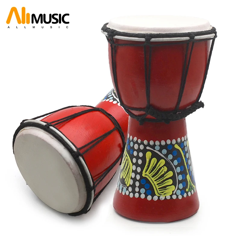 African Djembe 4 Inch Percussion Hand Drum For Sale  Wooden Jambe/ Doumbek Drummer with Pattern