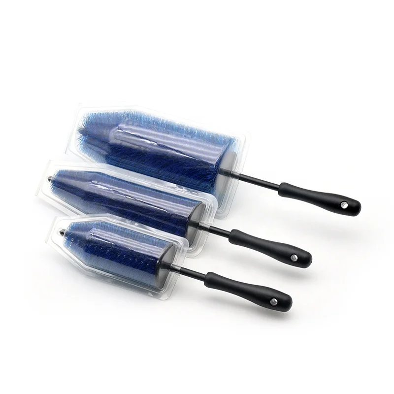 Car Wheel Brush Kit Long Handle Car Wash Brush Soft Bristle Rim Tire Detail Cleaning Brush Set for Auto Detailing Tools