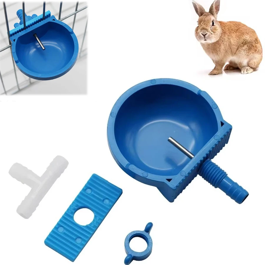 

10 Pcs Rabbit Water Bowl Farm Rabbit Automatic Drinker Rabbit Cage Fix Cup Raising Fox Mink Plastic Drinking Bowl