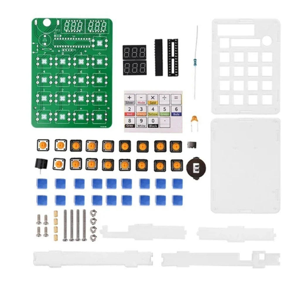 51 MCU Calculator DIY Kit LED Display Electronic Assembly Set For Welding Practice And Training With STC89C52 Microcontroller
