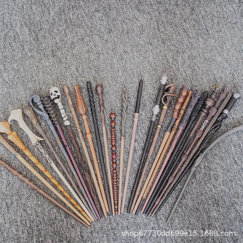 مجموعة العصا السحرية هاري بوتر - عصا هيرميون/فولدمورت العارية مع صندوق هدايا، عصا تنكرية لحفلات الهالوين