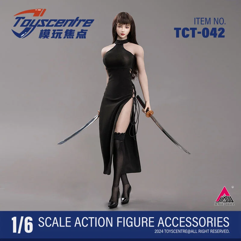 Toyscentre TCT-042 1/6 Black Sexy Slit Strap Dress Clothes Model Fit 12'' TBL S16A Female Soldier Action Figure Body Doll