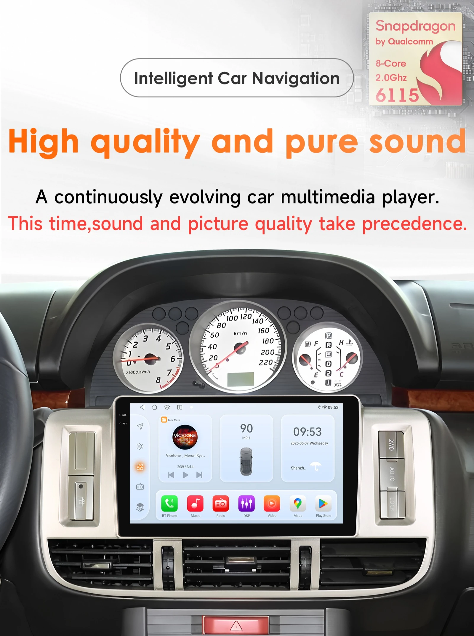 Android Autoradio für Nissan X-Trail T30 2000-2009 Kabelloses Carplay Auto 6115 8-Kern Multimedia GPS Autoradio WIFI