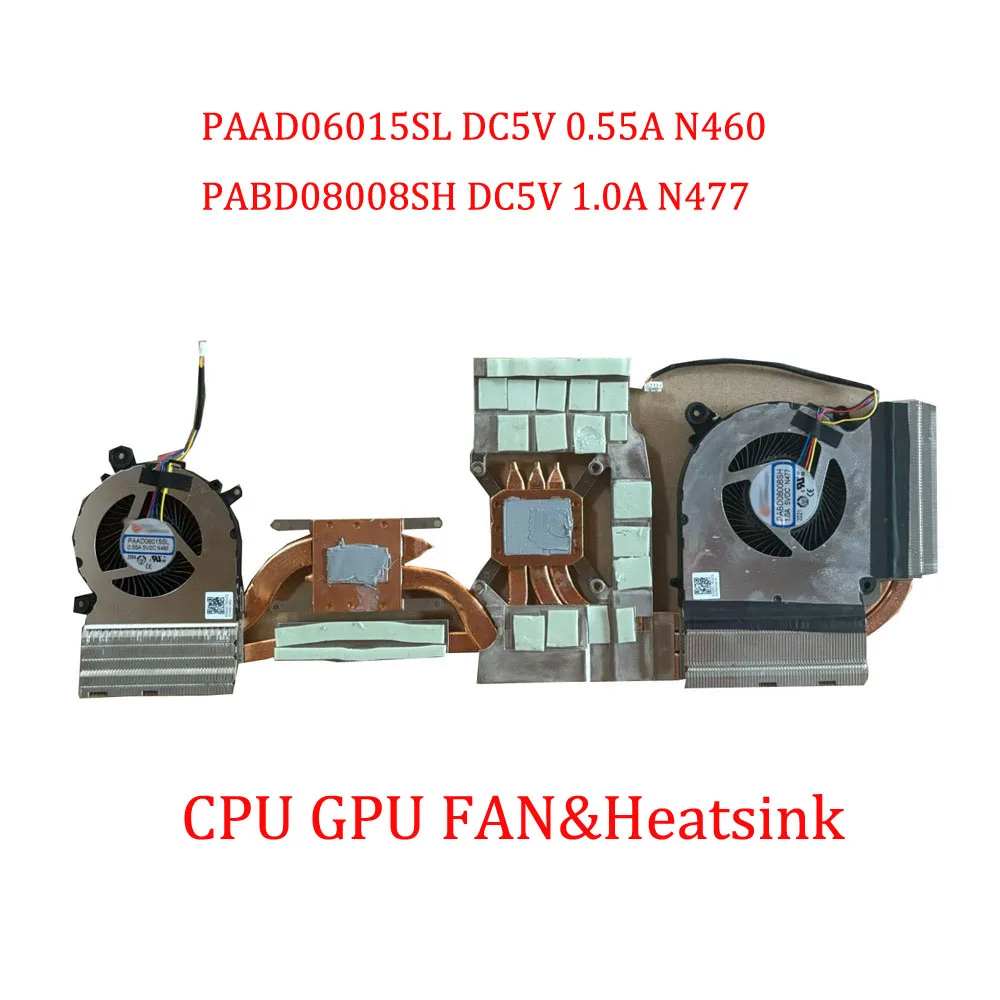 Laptop CPU GPU FAN&Heatsink For PAAD06015SL DC5V 0.55A N460 PABD08008SH DC5V 1.0A N477 New