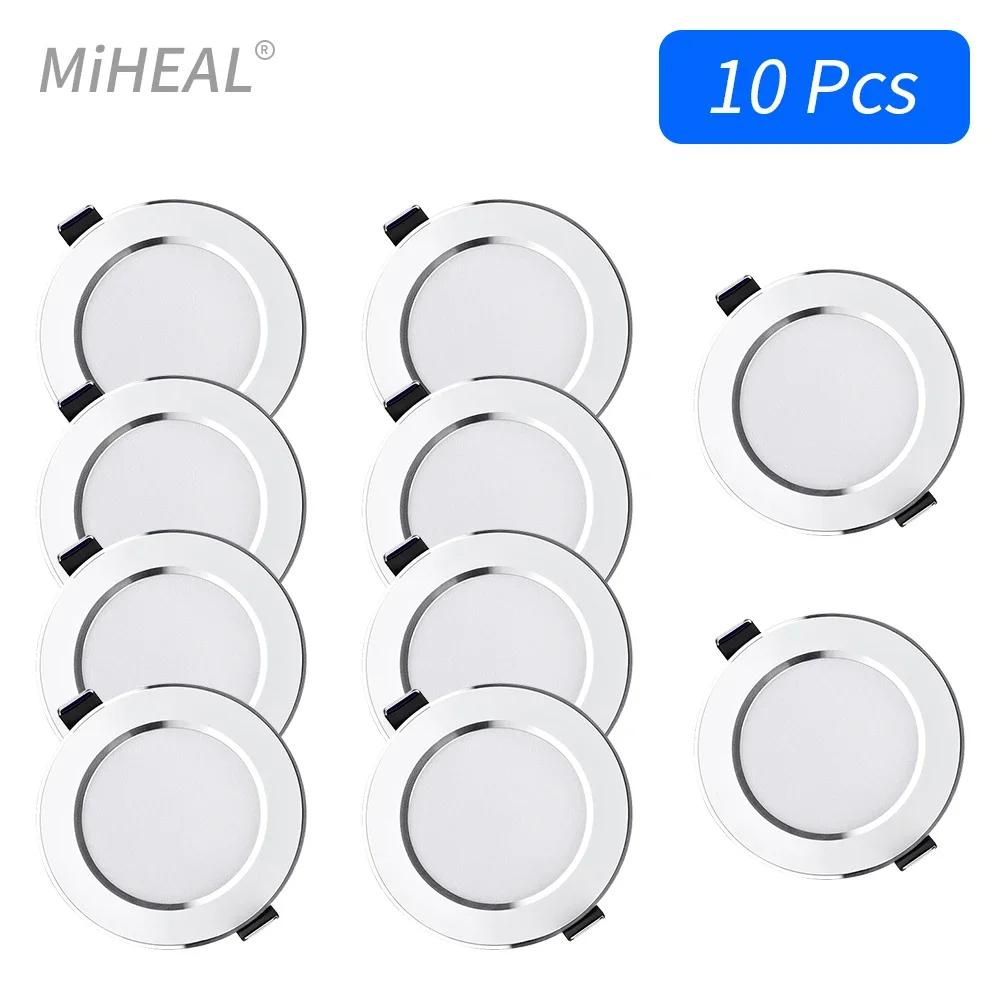 10pcs Led Downlight 220v Ceiling light 5W 9W 12W 15W Recessed Down light Round Led Panel Light Spotlight Indoor Lamp LED