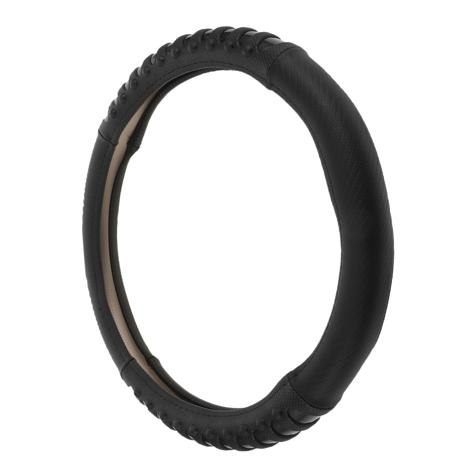 

Universal Car Steering Wheel Cover Fake Anti-Slip Durable Grip Carbon Fiber Design Black All
