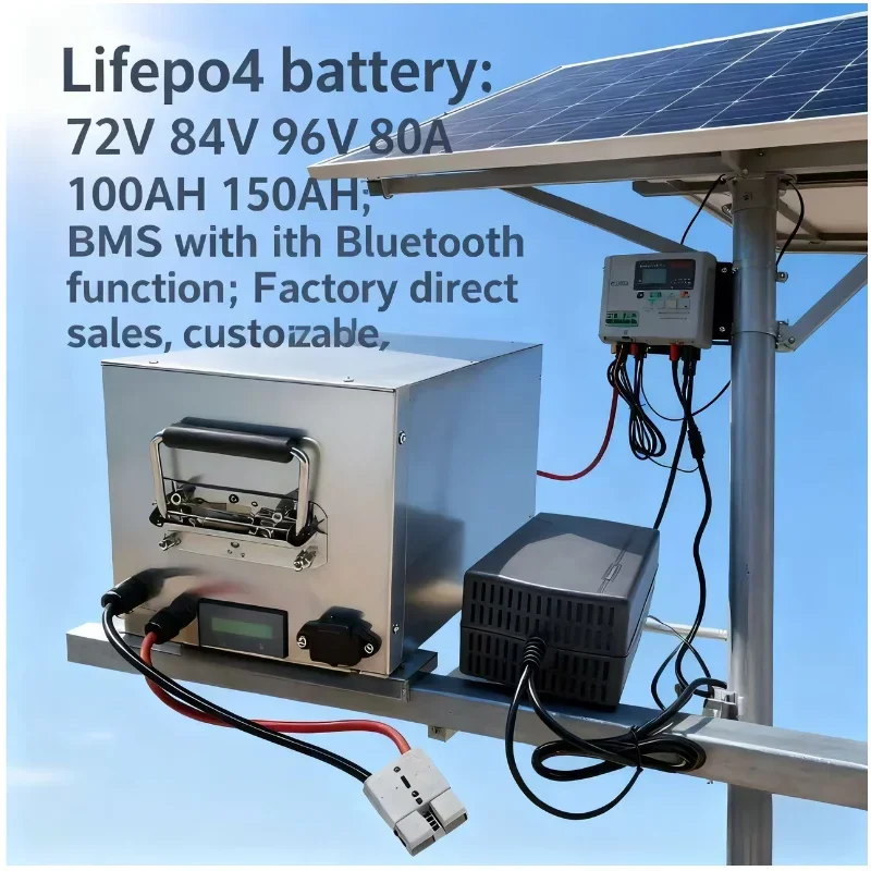 LIFEPO4 Battery Pack with BMS 72V 84V 96V 80Ah 100Ah 150Ah Iron Phosphate for 7000W EV RV AGV Golf Cart Eagle Motor