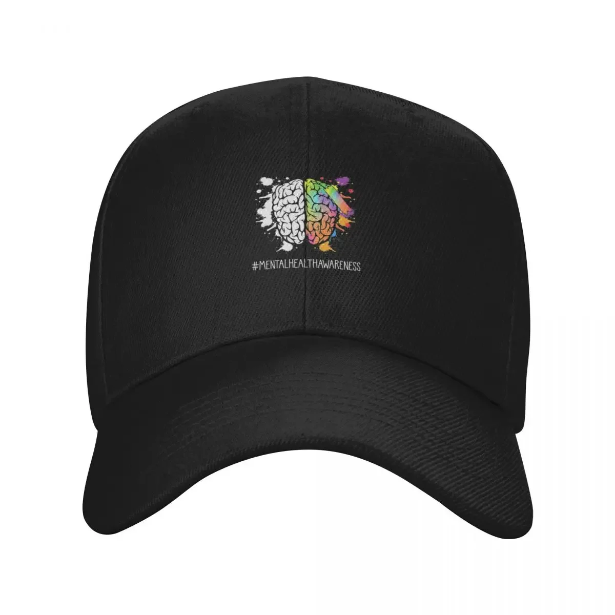 Mental Health Awareness Colorful Brain Baseball Cap Hat men Golf Hat hard hat Women's Men's