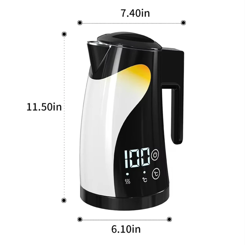 Electric Kettle Temperature Control 2H Keep Warm 1.25L Auto Shut Off Tea Coffee Hot Water Boiler Food Grade 304 Stainless Steel