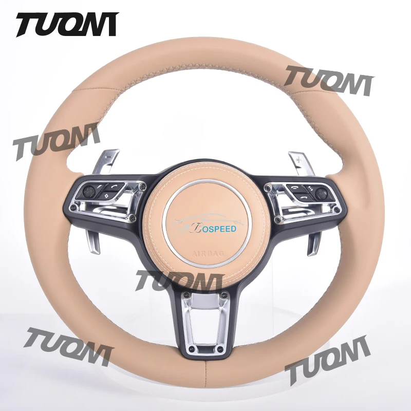 

Customized Full Leather Steering Wheel For Porsche Panamera Macan Cayenne Taycan 718 Cayman GT4 911 Carrera Targa GT3 RS