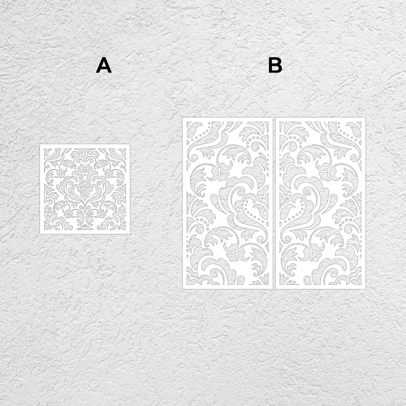 40cm - 80cm Stencil For Wall Large Decor Painting Paint On The Door Damask Royal Vintage Retro Pattern Rococo Baroque S256