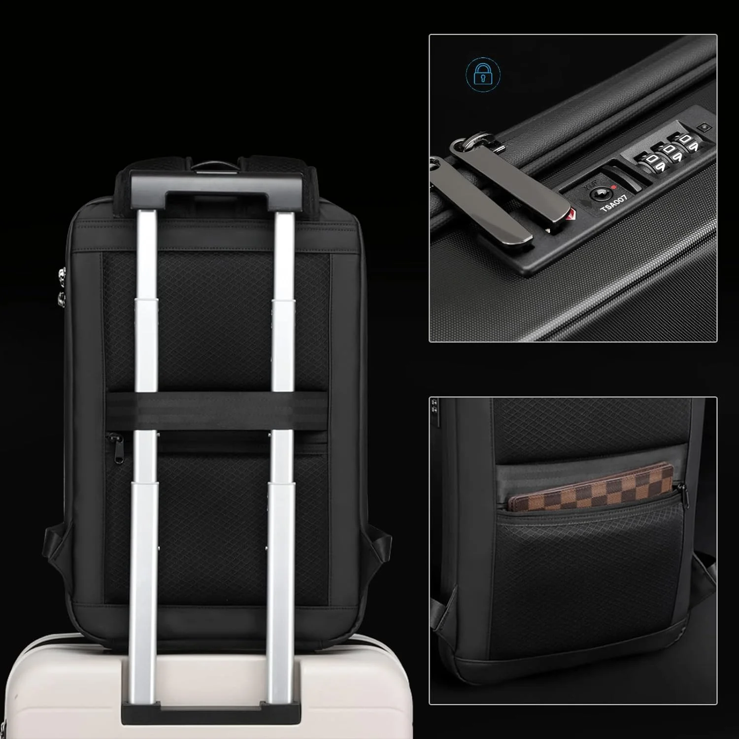JUMO CYLY Anti-Theft Hard Shell Laptop Backpack USB Waterproof Travel Bag 17 Inch Lock Slim Gaming Computer
