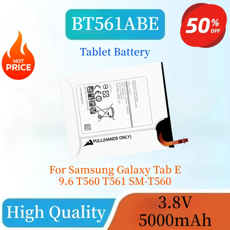 

New 3.8V 5000mAh EB-BT561ABA EB-BT561ABE Tablet Battery For Samsung Galaxy Tab E 9.6 T560 T561 SM-T560 High Quality